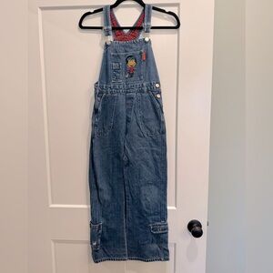 Vintage Youth Girls Classic Smiley Brand Denim Overalls leg pockets 100% cotton